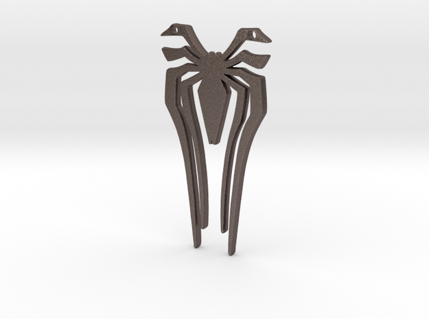 Spidey PS4 Front Logo in Polished Bronzed Silver Steel