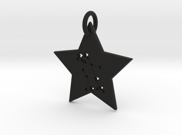 Gemini Constellation Pendant in Black Natural Versatile Plastic