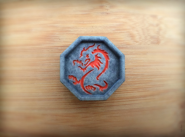 Dragon Talisman - 龙 (lóng) in Full Color Sandstone