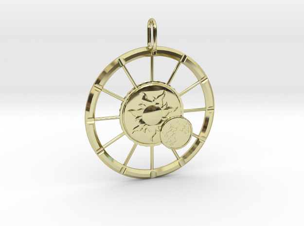 Eclipse of the Sun Pendant in 18k Gold Plated Brass