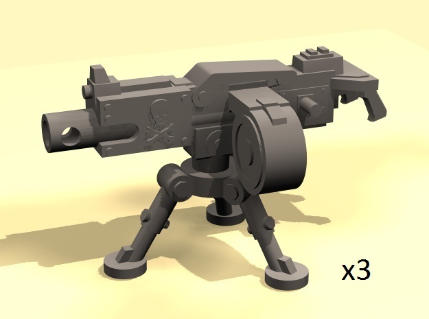 28mm drop heavy gyroget gun in Tan Fine Detail Plastic
