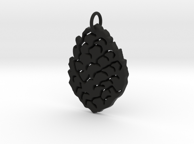 Leaf Pendant in Black Natural Versatile Plastic