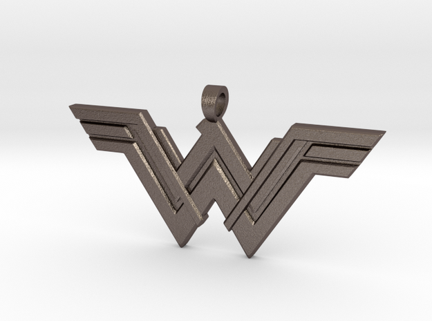 Wonder Woman Pendant in Polished Bronzed Silver Steel