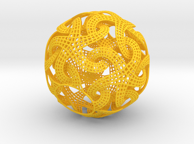 Lampshade_dodecahedron in Yellow Processed Versatile Plastic