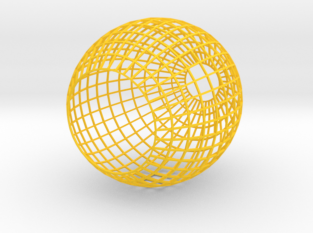 Lampshade_Ikebana in Yellow Processed Versatile Plastic