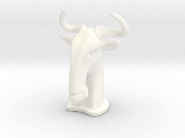 Wildebeest SMALL in White Processed Versatile Plastic