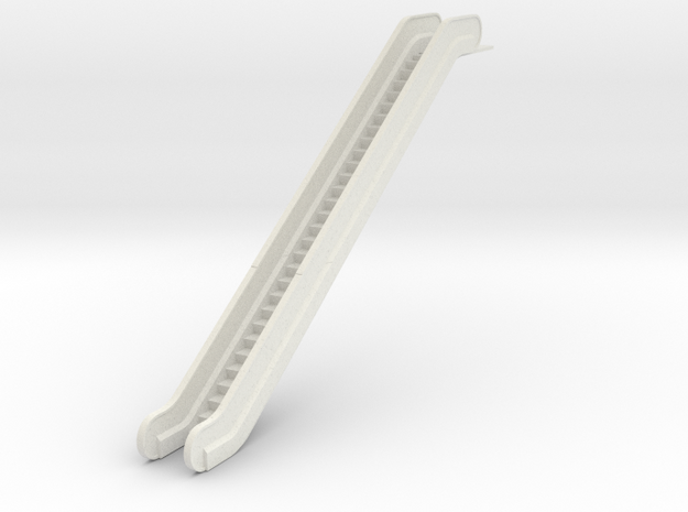 HO Escalator H76.3mm in White Natural Versatile Plastic