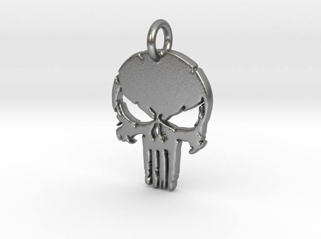 Punisher logo Pendant in Natural Silver