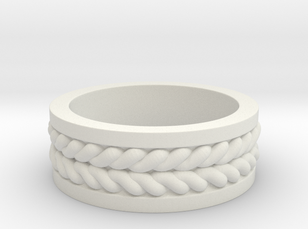 Twisted Ring in White Natural Versatile Plastic