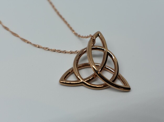 Trinity Pendant in 14k Rose Gold Plated Brass