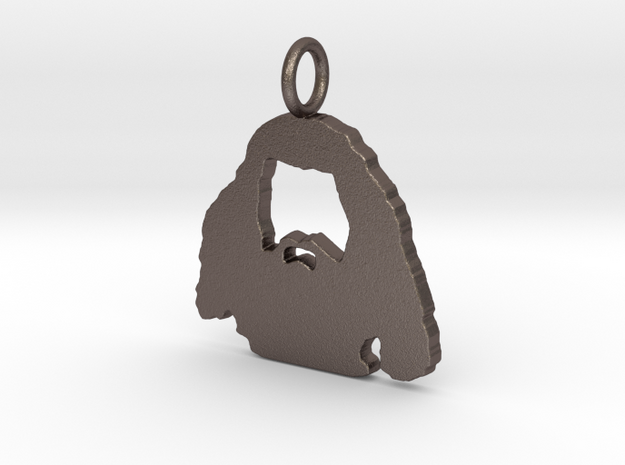 Hagrid Silhouette Pendant in Polished Bronzed Silver Steel