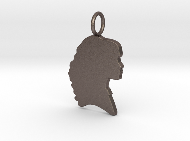 Hermione Silhouette Pendant in Polished Bronzed Silver Steel
