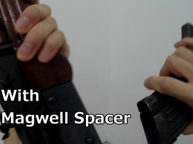 Snap-fit Magwell Spacer for E&L AK in Black Natural Versatile Plastic