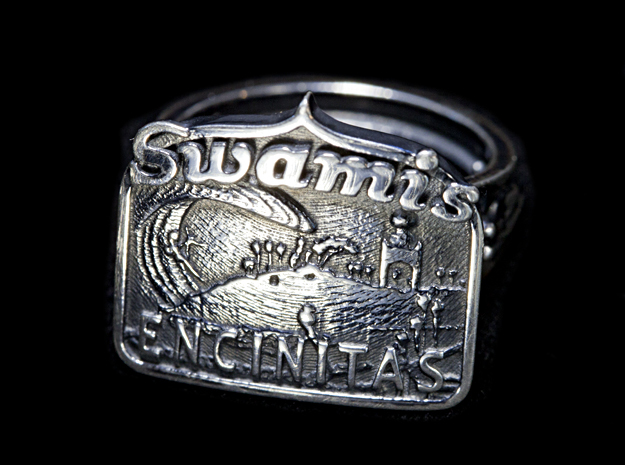 Swamis Encinitas Surf Art Ring - Customizable in Polished Silver