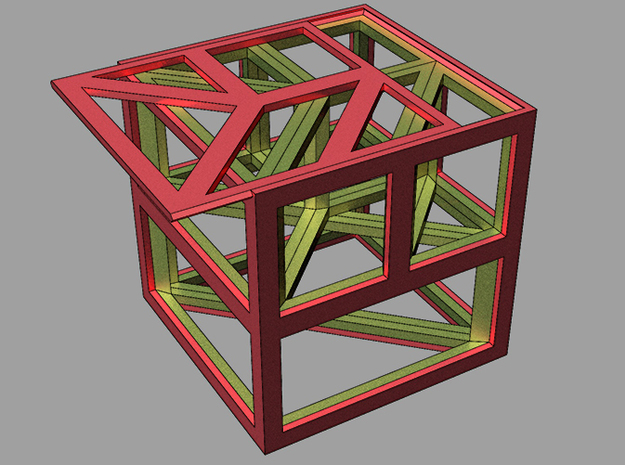 tangram cube h (inside & outside) in White Processed Versatile Plastic