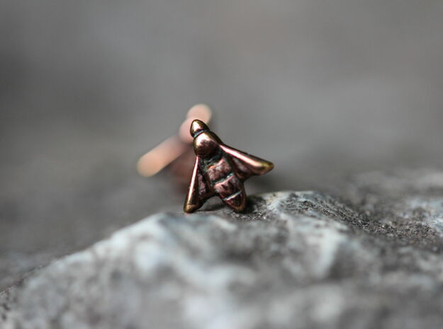Bee Studs in 14k Rose Gold Plated Brass