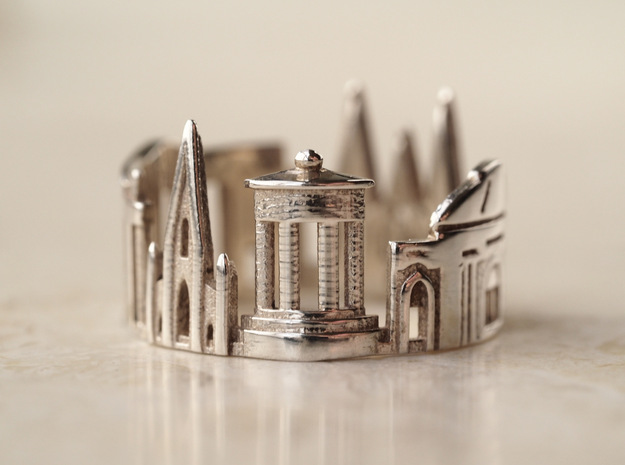Edinburgh Ring - Gothic Ring in Polished Silver: 5 / 49