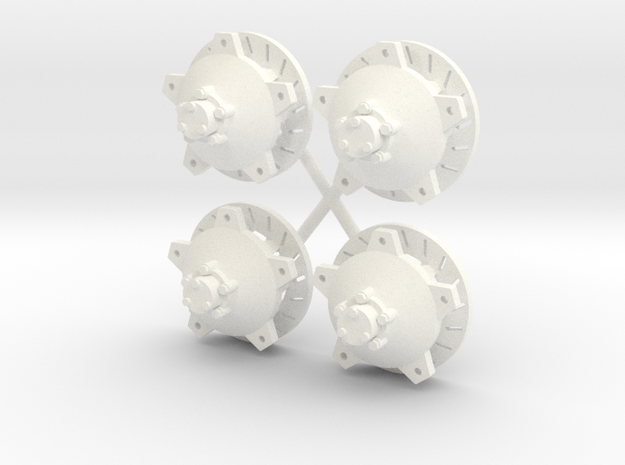 Late model 1/16  hubs x 4 in White Processed Versatile Plastic