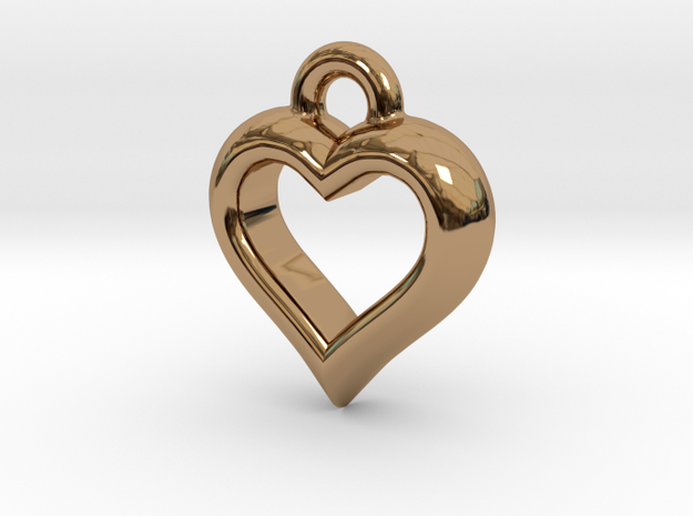 The Hearty Little Heart (precious metal pendant) in Polished Brass
