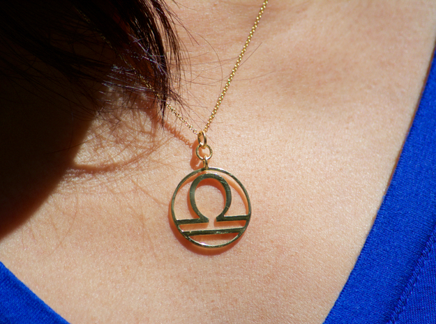 Libra Pendant in 18k Gold Plated Brass