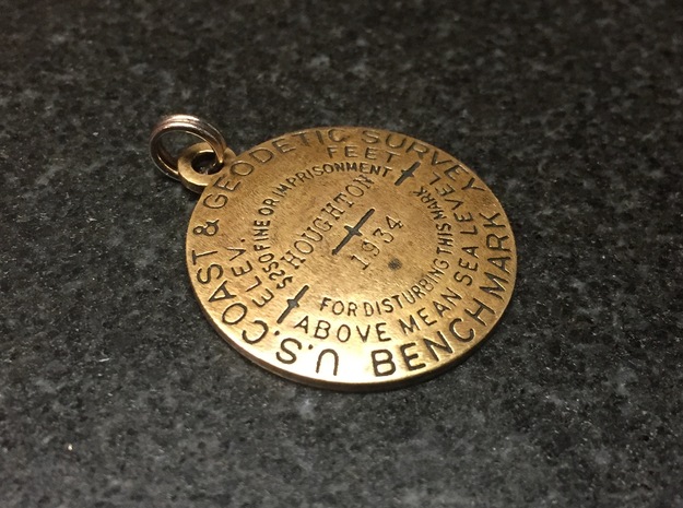 Benchmark Keychain in Natural Bronze