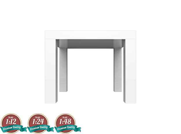 Miniature LACK Side Table - IKEA in White Natural Versatile Plastic: 1:24