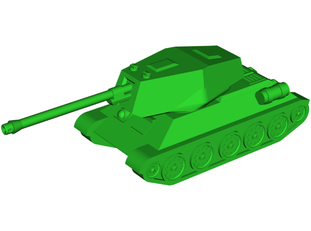 T-34-100 Tank Destroyer in White Natural Versatile Plastic: Small