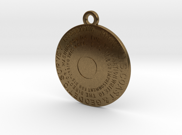 Topographic Station Keychain in Natural Bronze