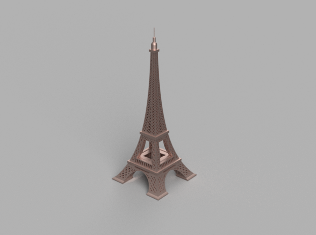Eiffel tower in Polished Bronzed Silver Steel