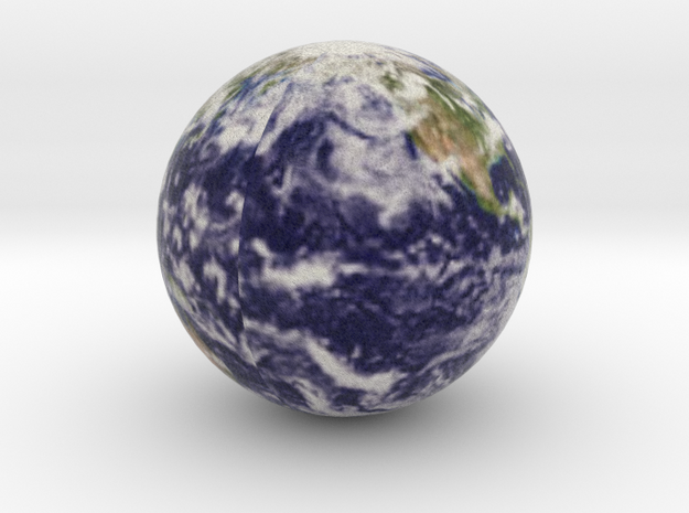 Earth with Cloud Cover in Full Color Sandstone