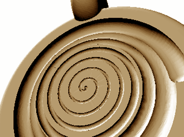 spiral pendant negative in Polished Brass