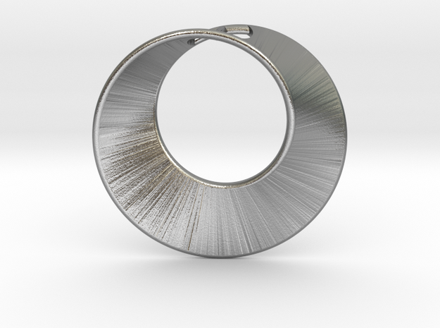 Mini Mobius pierced in Natural Silver