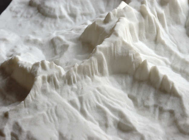 12'' Zion National Park Terrain Model, Utah, USA in White Natural Versatile Plastic