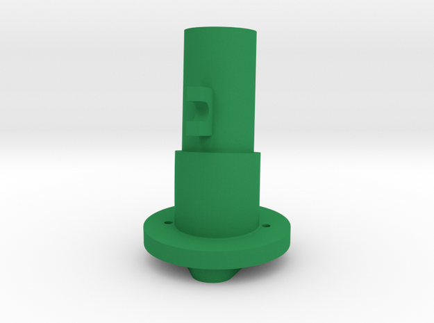 Thrustmaster tailpiece, 13° ang. 15°off. to the RI in Green Processed Versatile Plastic