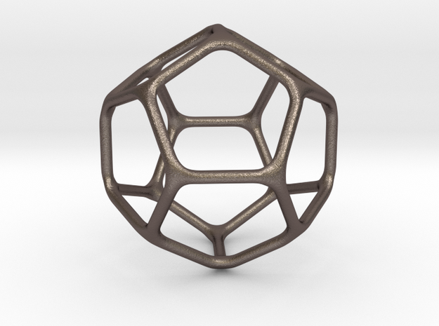 Dodecahedron in Polished Bronzed Silver Steel