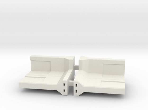 Concrete Retaining Wall - 90° Corner (pair) in White Natural Versatile Plastic