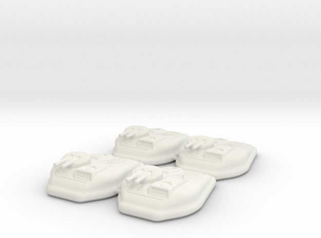 6mm Scale Sci-Fi Hover Tank (Set of 4) in White Natural Versatile Plastic