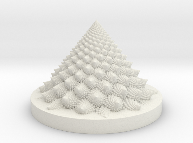 Romanesco fractal Bloom zoetrope in White Natural Versatile Plastic: Medium