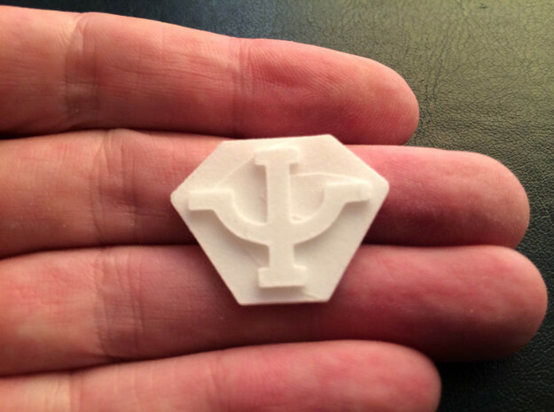 Psi Corp Badge (3:4) in White Natural Versatile Plastic