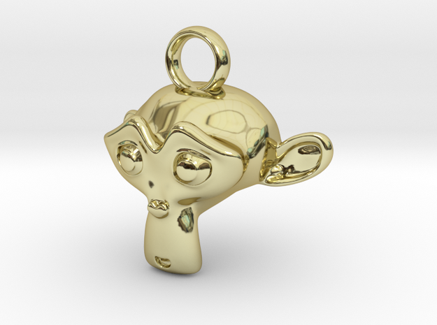 Suzanne Monkey - Blender Mascot in 18k Gold Plated Brass