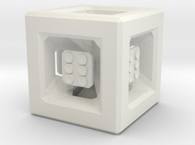 Cube Die in White Natural Versatile Plastic