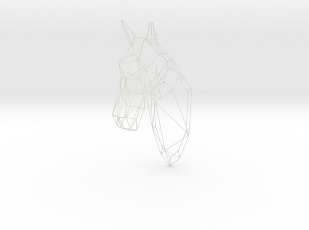 Horse Head Wireframe 25in in White Natural Versatile Plastic