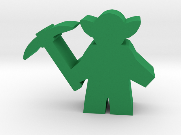 Game Piece, Goblin Miner in Green Processed Versatile Plastic
