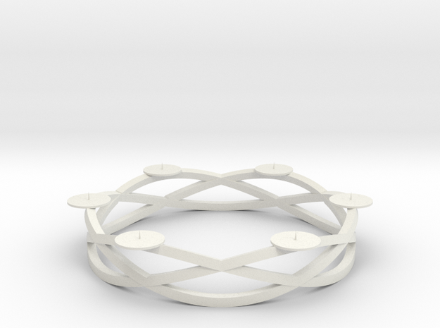 Circular candelabrum in White Natural Versatile Plastic