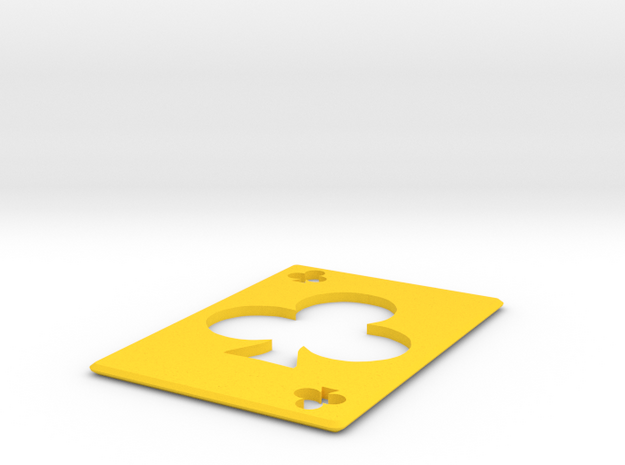 Throwing Card Clubs  in Yellow Processed Versatile Plastic