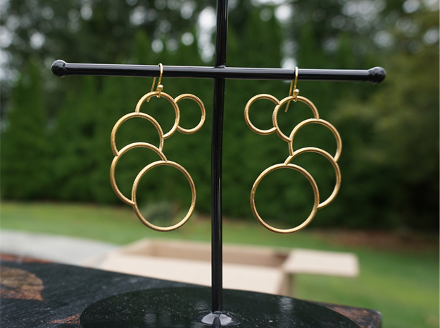 Eclipse Earrings in Natural Brass