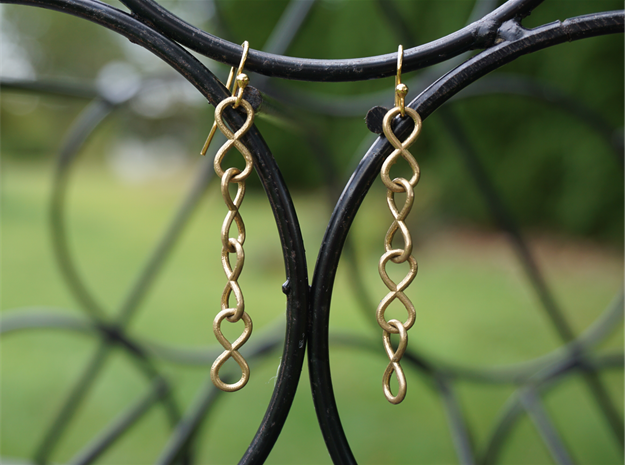 Infinity Chain Earrings in Natural Brass (Interlocking Parts)