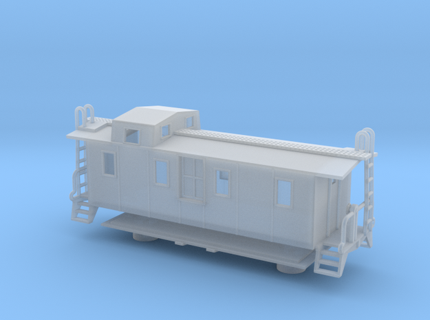 Illinois Central Side Door Caboose II - Zscale in Smooth Fine Detail Plastic