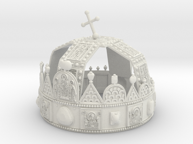 Hungarian Holy Crown - full scale version in White Natural Versatile Plastic