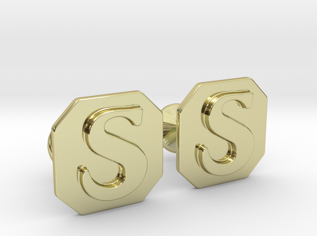 Monogram Cufflinks S in 18k Gold Plated Brass